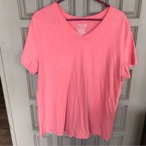 Time & Tru V-neck T-shirt, peach, short sleeves sz3XG